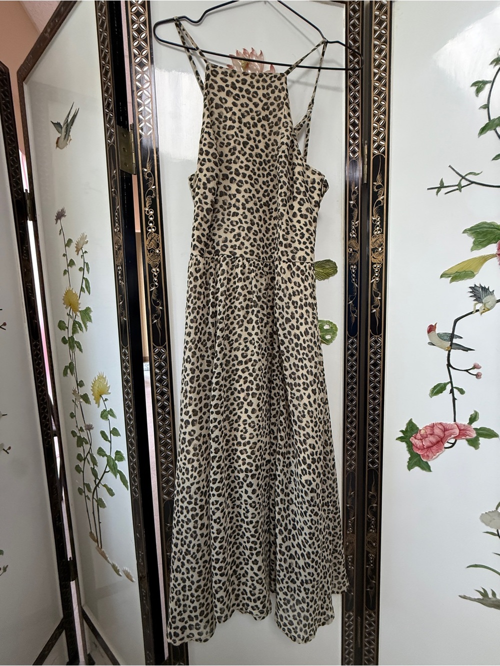 Abercrombie & Fitch Leopard Print Maxi Dress - Tan & Black coquette girl CHIC